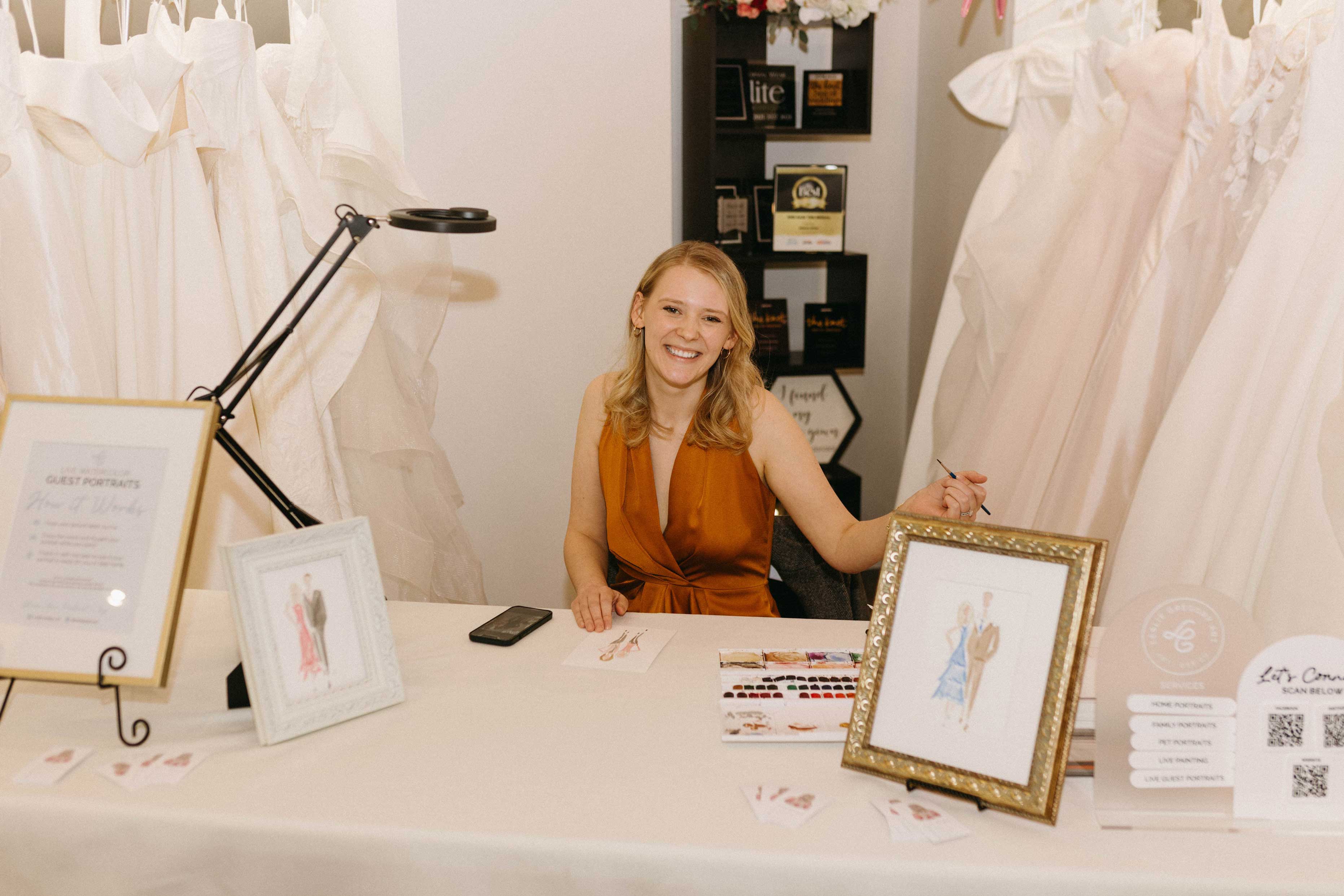 What to Expect with Live Guest Portraits for Your Wedding