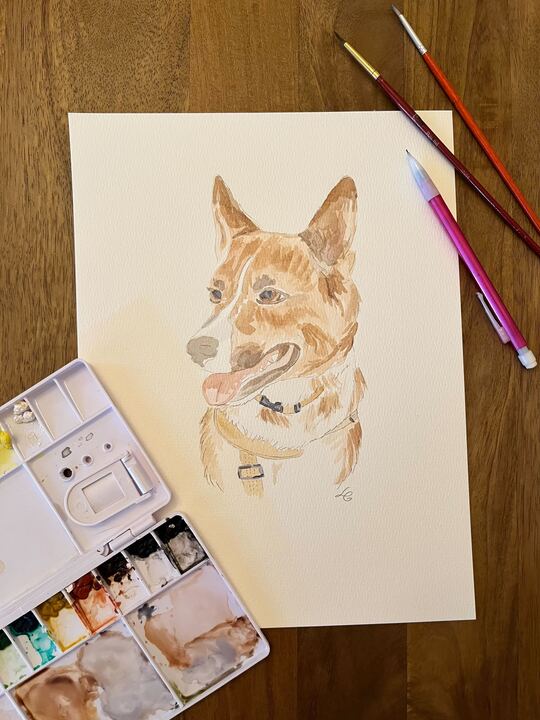 9x12 Watercolor Pet Portrait